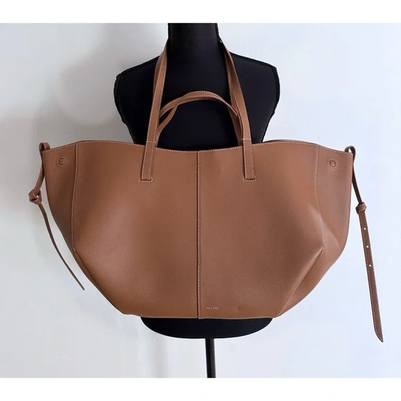 Polène Large Cyme Bag Textured Italian Calfskin Leather Tote w/ Box & Dust Bag - Picture 2 of 14